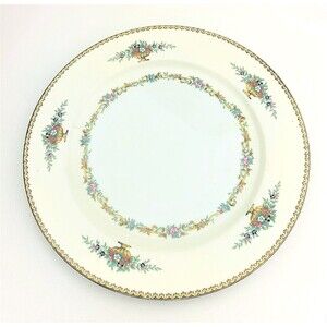 Vintage Noritake Romola Dinner Plate 9.75" Gold Trim Floral Urn Japan Art Deco